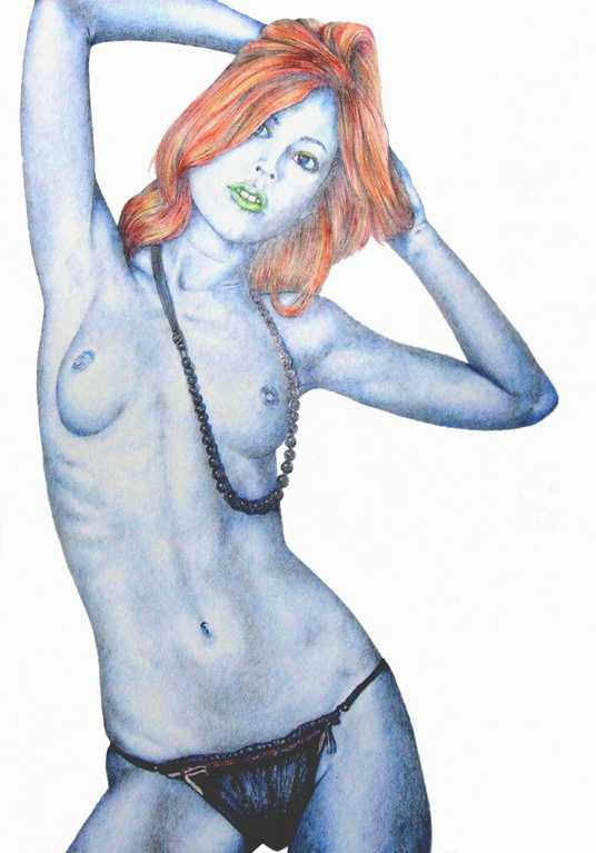 Figurative fine art Painting. Klaudia, Fantasy Girl.  Peter Buddle